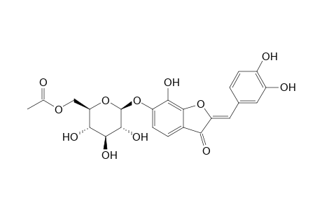 (Z)-6-O-(6-O-Acetyl-.beta.,D-glucopyranosyl)-6,7,3',4'-tetrahydroxyaurone