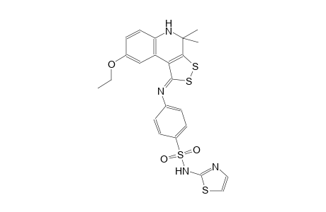 4-{[(1Z)-8-ethoxy-4,4-dimethyl-4,5-dihydro-1H-[1,2]dithiolo[3,4-c]quinolin-1-ylidene]amino}-N-(1,3-thiazol-2-yl)benzenesulfonamide