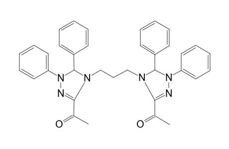 1-[4-[3-(5-acetyl-2,3-diphenyl-3H-1,2,4-triazol-4-yl)propyl]-2,3-diphenyl-3H-1,2,4-triazol-5-yl]ethanone