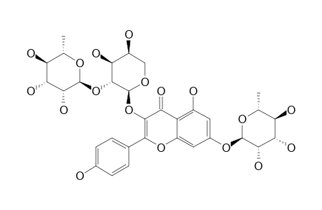 HERMANNIOSIDE_B;KAEMPFEROL_3-O-[ALPHA-L-RHAMNOPYRANOSYL-(1->2)-ALPHA-L-ARABINOPYRANOSIDE]-7-O-ALPHA-RHAMNOPYRANOSIDE