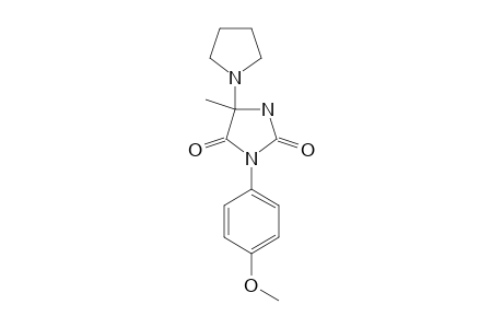 3-(4-METHOXYPHENYL)-5-METHYL-5-(PYRROLIDIN-1-YL)-IMIDAZOLIDINE-2,4-DIONE