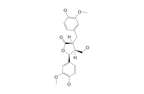 EPI-ISOHYDROXYMATAIRESINOL;(3R,4R,5R)-(+)-3-(4ï-HYDROXY-3ï-METHOXYPHENYLMETHYL)-4-(HYDROXYMETHYL)-5-(4-HYDROXY-3-METHOXYPHENYL)-DIHYDRO-2-FURANONE