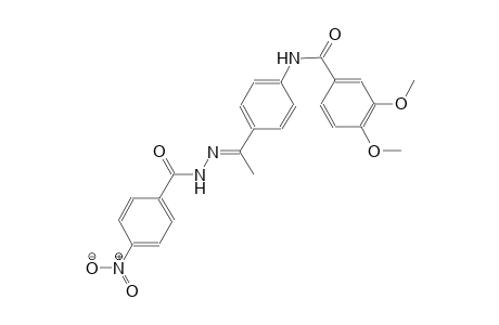 3,4-dimethoxy-N-{4-[(1E)-N-(4-nitrobenzoyl)ethanehydrazonoyl]phenyl}benzamide