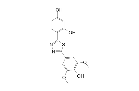 2-(2,4-Dihydroxyphenyl)-5-(4-hydroxy-3,5-dimethoxyphenyl)-1,3,4-thiadiazole