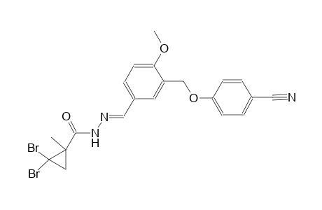 2,2-dibromo-N'-((E)-{3-[(4-cyanophenoxy)methyl]-4-methoxyphenyl}methylidene)-1-methylcyclopropanecarbohydrazide