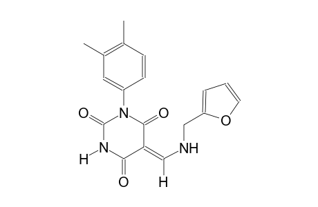 (5Z)-1-(3,4-dimethylphenyl)-5-{[(2-furylmethyl)amino]methylene}-2,4,6(1H,3H,5H)-pyrimidinetrione