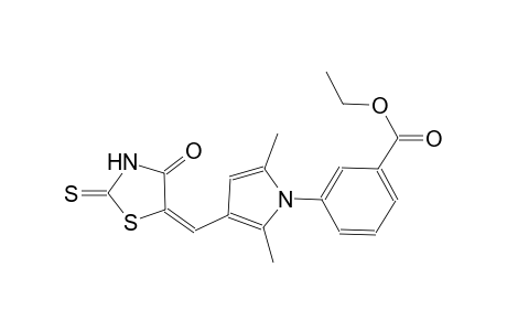 ethyl 3-{2,5-dimethyl-3-[(E)-(4-oxo-2-thioxo-1,3-thiazolidin-5-ylidene)methyl]-1H-pyrrol-1-yl}benzoate