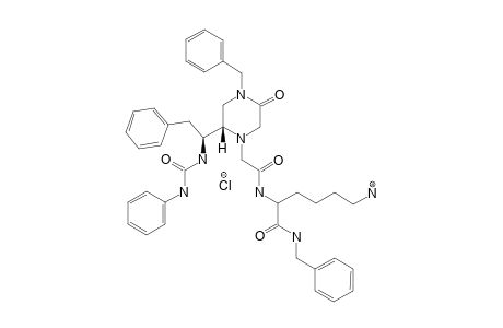 N-[2-[4-BENZYL-5-OXO-(2S)-[2-PHENYL-(1S)-(3-PHENYLUREIDO)-ETHYL]-PIPERAZIN-1-YL]-ACETYL]-LYS-NH-BN-HYDROCHLORIDE