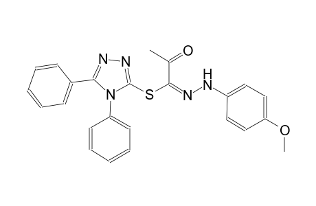 4,5-diphenyl-4H-1,2,4-triazol-3-yl (1E)-N-(4-methoxyphenyl)-2-oxopropanehydrazonothioate