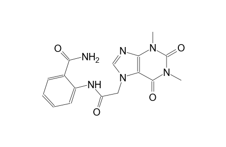 2-{[(1,3-dimethyl-2,6-dioxo-1,2,3,6-tetrahydro-7H-purin-7-yl)acetyl]amino}benzamide