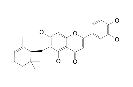 UGONIN_P;5,7,3',4'-TETRAHYDROXY-6-(2,6,6-TRIMETHYL-2-CYCLOHEXENYLMETHYL)-FLAVANONE
