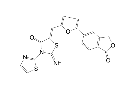 (5Z)-2-azanylidene-5-[[5-(1-oxidanylidene-3H-2-benzofuran-5-yl)furan-2-yl]methylidene]-3-(1,3-thiazol-2-yl)-1,3-thiazolidin-4-one