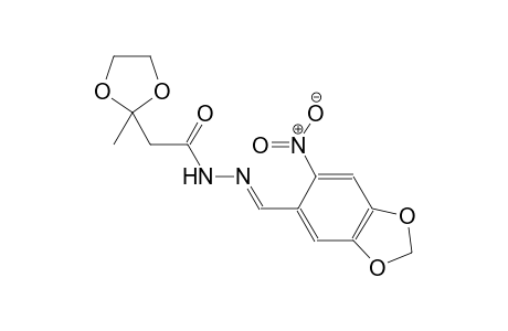 2-(2-methyl-1,3-dioxolan-2-yl)-N'-[(E)-(6-nitro-1,3-benzodioxol-5-yl)methylidene]acetohydrazide