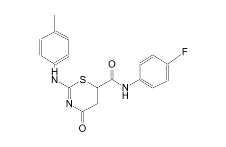 N-(4-fluorophenyl)-4-oxo-2-(4-toluidino)-5,6-dihydro-4H-1,3-thiazine-6-carboxamide