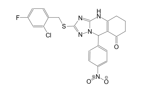 2-[(2-chloro-4-fluorobenzyl)sulfanyl]-9-(4-nitrophenyl)-5,6,7,9-tetrahydro[1,2,4]triazolo[5,1-b]quinazolin-8(4H)-one