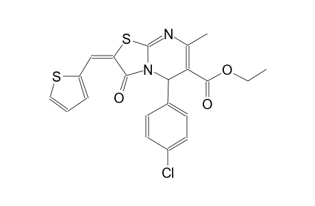 ethyl (2E)-5-(4-chlorophenyl)-7-methyl-3-oxo-2-(2-thienylmethylene)-2,3-dihydro-5H-[1,3]thiazolo[3,2-a]pyrimidine-6-carboxylate