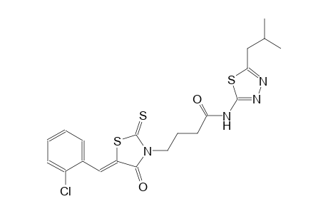 4-[(5Z)-5-(2-chlorobenzylidene)-4-oxo-2-thioxo-1,3-thiazolidin-3-yl]-N-(5-isobutyl-1,3,4-thiadiazol-2-yl)butanamide