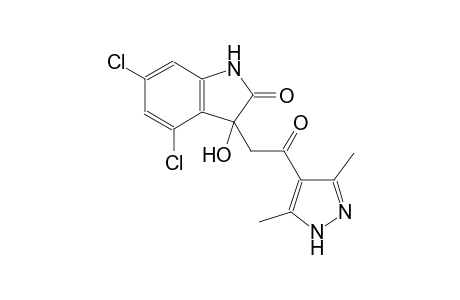 4,6-dichloro-3-[2-(3,5-dimethyl-1H-pyrazol-4-yl)-2-oxoethyl]-3-hydroxy-1,3-dihydro-2H-indol-2-one