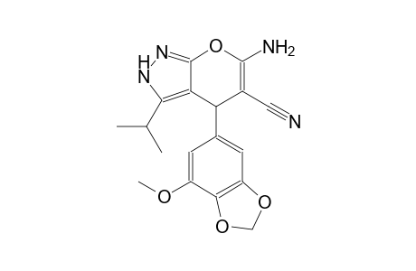 pyrano[2,3-c]pyrazole-5-carbonitrile, 6-amino-2,4-dihydro-4-(7-methoxy-1,3-benzodioxol-5-yl)-3-(1-methylethyl)-