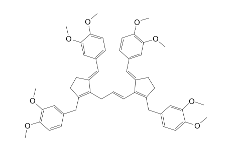 (E)-1,3-bis[2-(3,4-dimethoxyphenyl)methyl-5-(3,4-dimethoxnyl)methylene-1-cyclopentenyl]propene