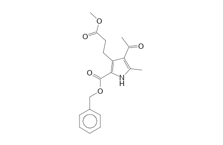 (phenylmethyl) 4-ethanoyl-3-(3-methoxy-3-oxidanylidene-propyl)-5-methyl-1H-pyrrole-2-carboxylate