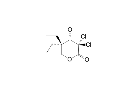 3,3-DICHLORO-5,5-DIETHYL-4-HYDROXYTETRAHYDRO-2H-PYRAN-2-ONE