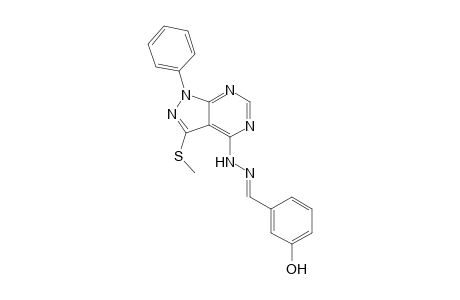 4-[2-(3-Hydroxybenzylidene)hydrazinyl]-3-(methylsulfanyl)-1-phenyl-1H-pyrazolo[3,4-d]pyrimidine