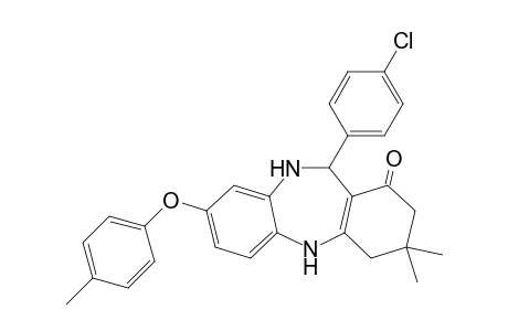 3,3-Dimethyl-8-[(p-methyl)phenoxy]-11-[(p-chloro)phenyl]-2,3,4,5,10,11-hexahydro-1H-dibenzo[b,e][1,4]diazepin-1-one