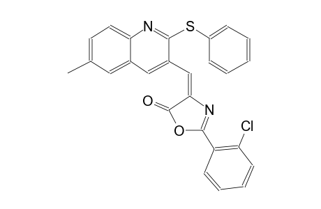 5(4H)-oxazolone, 2-(2-chlorophenyl)-4-[[6-methyl-2-(phenylthio)-3-quinolinyl]methylene]-, (4E)-