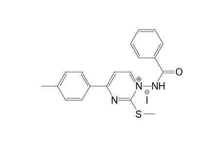 1-Benzoylamino-4-(p-tolyl)-2-methylthiopyrimidinium iodide