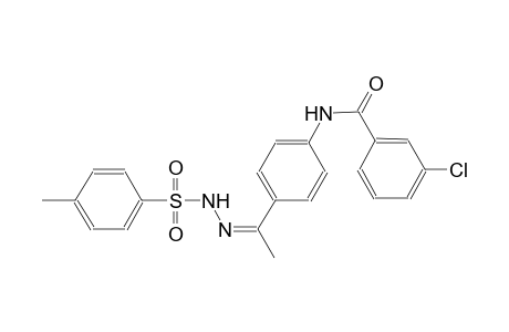 3-chloro-N-(4-{(1Z)-N-[(4-methylphenyl)sulfonyl]ethanehydrazonoyl}phenyl)benzamide