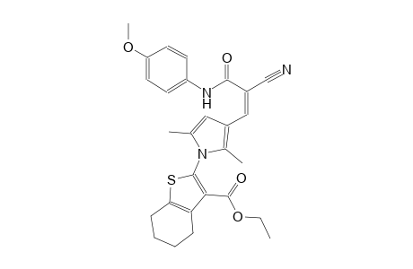 ethyl 2-{3-[(1Z)-2-cyano-3-(4-methoxyanilino)-3-oxo-1-propenyl]-2,5-dimethyl-1H-pyrrol-1-yl}-4,5,6,7-tetrahydro-1-benzothiophene-3-carboxylate
