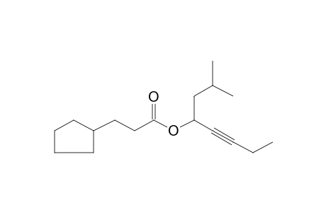 3-Cyclopentylpropionic acid, 2-methyloct-5-yn-4-yl ester