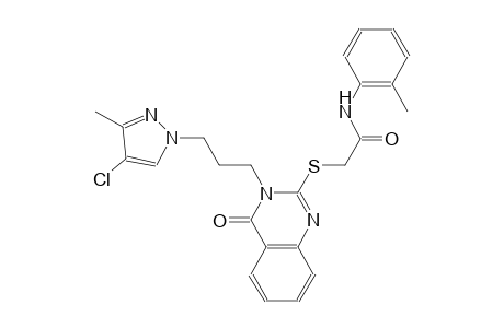 2-({3-[3-(4-chloro-3-methyl-1H-pyrazol-1-yl)propyl]-4-oxo-3,4-dihydro-2-quinazolinyl}sulfanyl)-N-(2-methylphenyl)acetamide