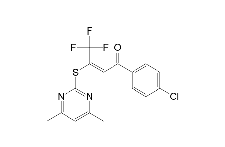 (3E)-1-(4-CHLOROPHENYL)-3-[(4,6-DIMETHYL-2-PYRIMIDINYL)-THIO-4,4,4-TRIFLUORO-2-BUTEN-1-ONE