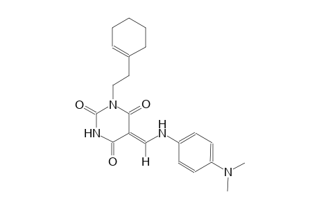(5Z)-1-[2-(1-cyclohexen-1-yl)ethyl]-5-{[4-(dimethylamino)anilino]methylene}-2,4,6(1H,3H,5H)-pyrimidinetrione