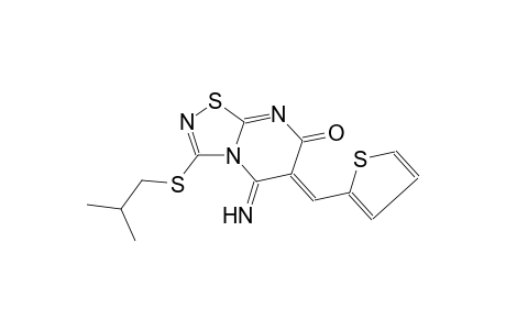 (6Z)-5-imino-3-(isobutylsulfanyl)-6-(2-thienylmethylene)-5,6-dihydro-7H-[1,2,4]thiadiazolo[4,5-a]pyrimidin-7-one