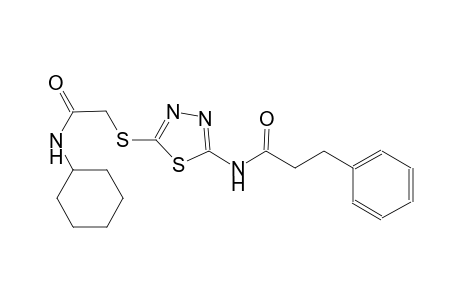 N-(5-{[2-(cyclohexylamino)-2-oxoethyl]sulfanyl}-1,3,4-thiadiazol-2-yl)-3-phenylpropanamide
