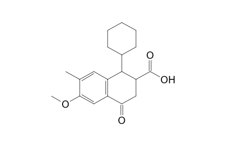 1-Cyclohexyl-4-oxo-6-methoxy-7-methyl-1,2,3,4-tetrahydro-2-naphthoic acid