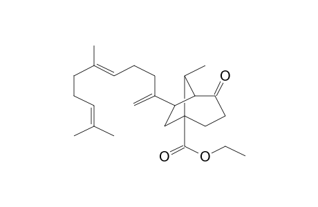 Bicyclo[3.2.1]octan-4-one-1-carboxylic acid, 6-(6,10-dimethyl-1,5,9-undecatrien-2-yl)-8-methyl-, ethyl ester