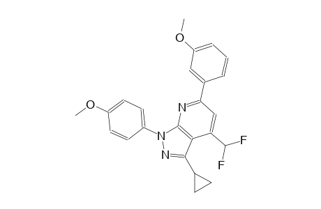 1H-pyrazolo[3,4-b]pyridine, 3-cyclopropyl-4-(difluoromethyl)-6-(3-methoxyphenyl)-1-(4-methoxyphenyl)-