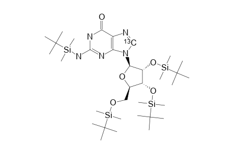 2',3',5'-O-TERT.-BUTYLDIMETHYLSILYL-N-TERT.-BUTYLDIMETHYLSILYL-8-(13)C-GUANOSINE