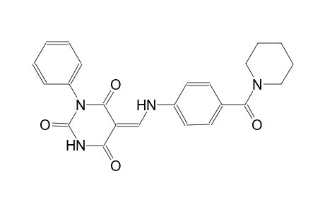 (5Z)-1-phenyl-5-{[4-(1-piperidinylcarbonyl)anilino]methylene}-2,4,6(1H,3H,5H)-pyrimidinetrione