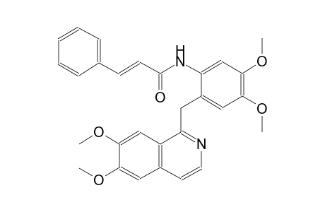 (2E)-N-{2-[(6,7-dimethoxy-1-isoquinolinyl)methyl]-4,5-dimethoxyphenyl}-3-phenyl-2-propenamide