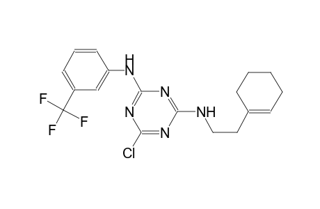 6-Chloranyl-N4-[2-(cyclohexen-1-yl)ethyl]-N2-[3-(trifluoromethyl)phenyl]-1,3,5-triazine-2,4-diamine