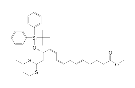 5,8,10-Tetradecatrienoic acid, 12-[[(1,1-dimethylethyl)diphenylsilyl]oxy]-14,14-bis(ethylthio)-, methyl ester, [S-(E,Z,Z)]-