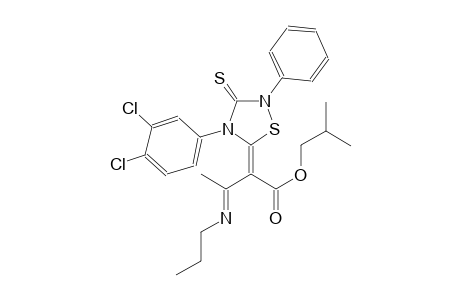 isobutyl (2Z,3E)-2-[4-(3,4-dichlorophenyl)-2-phenyl-3-thioxo-1,2,4-thiadiazolidin-5-ylidene]-3-[(E)-propylimino]butanoate