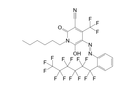 3-Cyano-1-hexyl-6-hydroxy-5-[2-(perfluorohexyl)phenylazo]-4-trifluoromethyl-2-pyridone