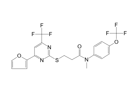 3-[4-(2-furyl)-6-(trifluoromethyl)pyrimidin-2-yl]sulfanyl-N-methyl-N-[4-(trifluoromethoxy)phenyl]propanamide