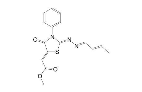 (Z)-Methyl 2-((Z)-2-{(E)-[(E)-but-2-enylidene]hydrazono}-4-oxo-3-phenylthiazolidin-5-ylidene)acetate